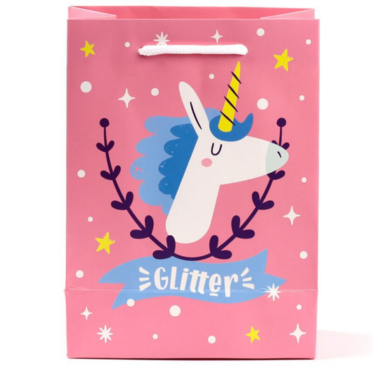 Busta Regalo con Etichetta Unicorno - Taglia M