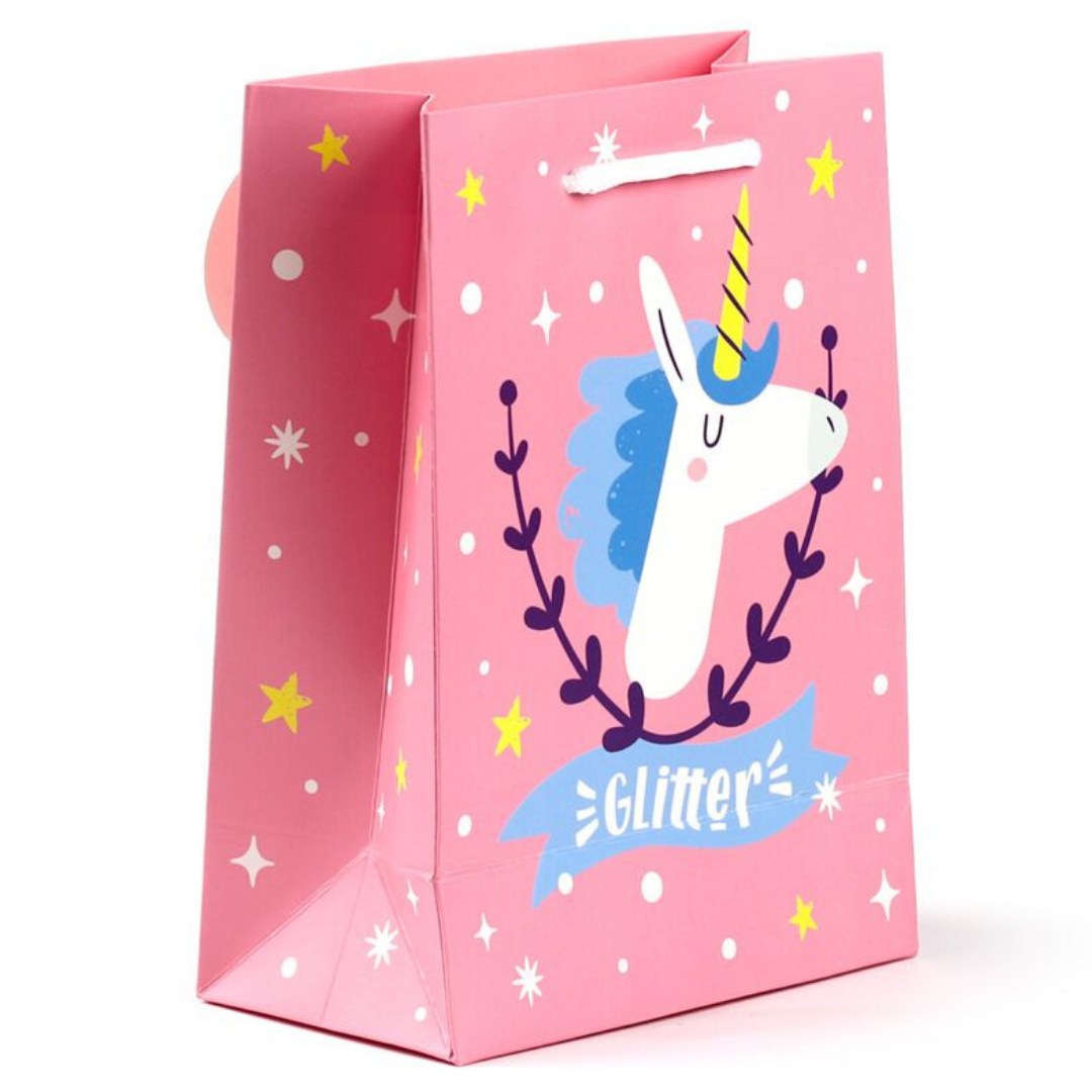 Busta Regalo con Etichetta Unicorno - Taglia M