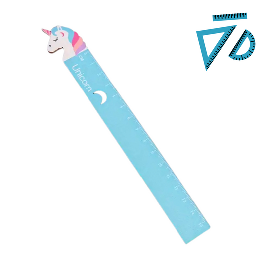 Righello in Legno - Unicorno Celeste