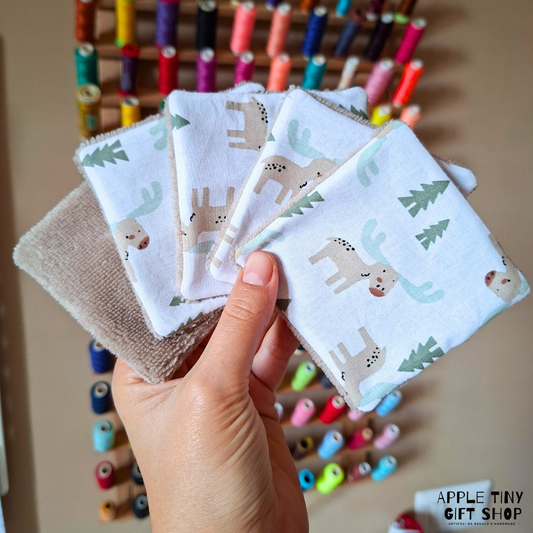 Set 5 Dischetti Struccanti Riutilizzabili Handmade - Renne