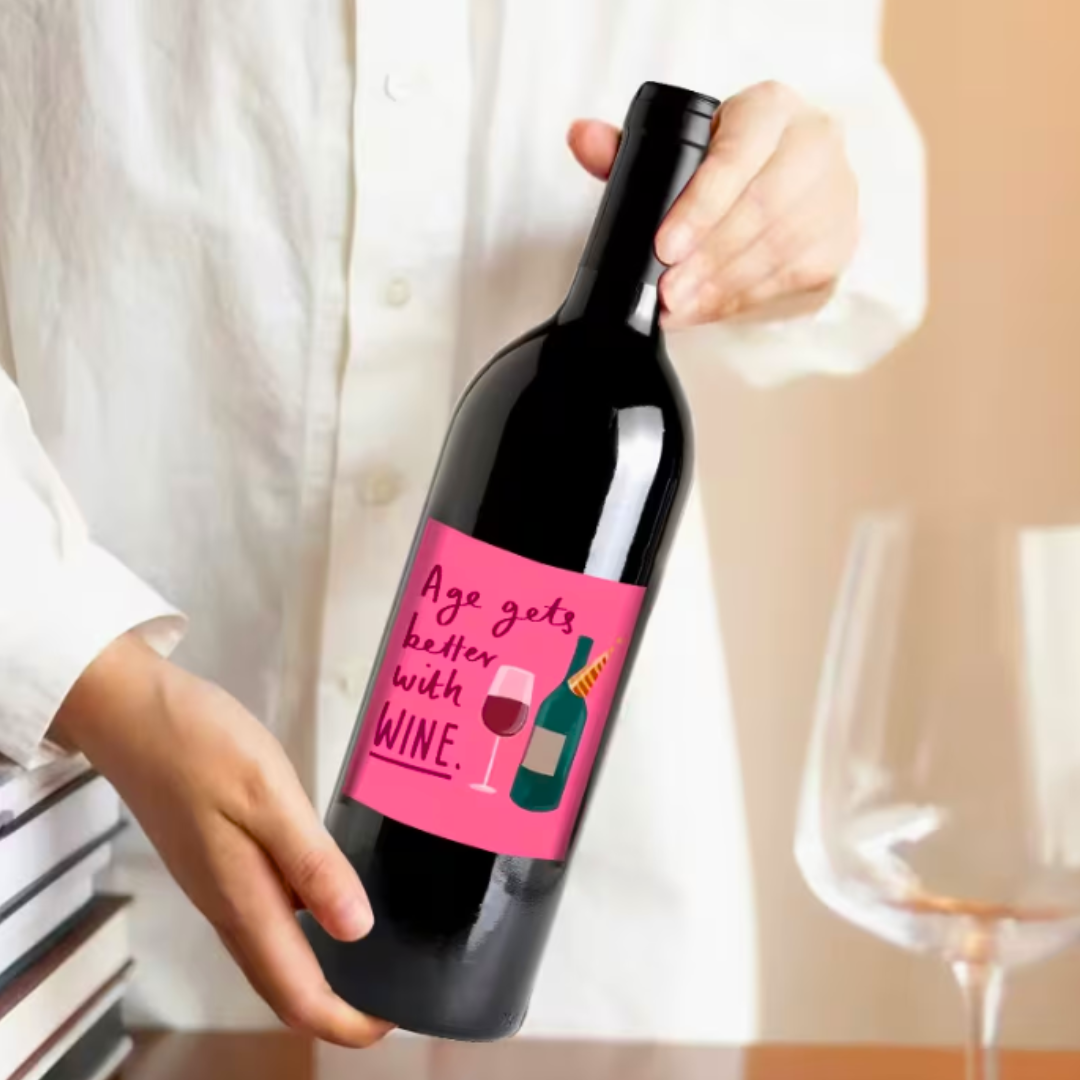 Etichetta Adesiva Bottiglie - Age Gets Better With Wine