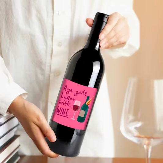 Etichetta Adesiva Bottiglie - Age Gets Better With Wine