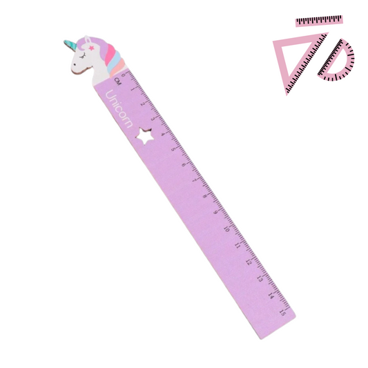 Righello in Legno - Unicorno Lilla