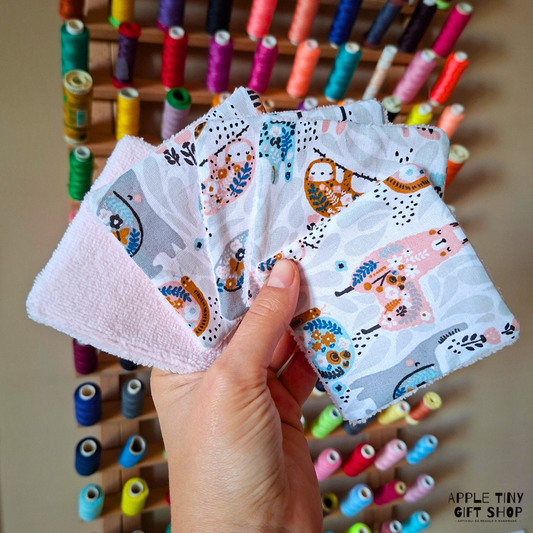 Set 5 Dischetti Struccanti Riutilizzabili Handmade - Animali e Fiori