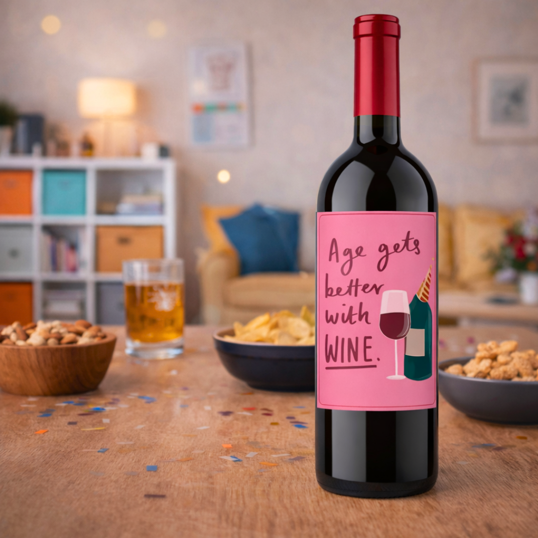 Etichetta Adesiva Bottiglie - Age Gets Better With Wine