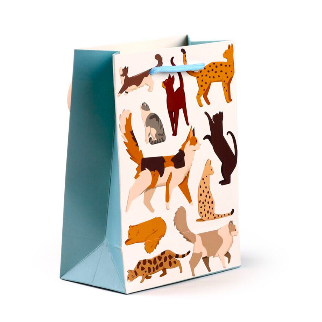 Busta Regalo con Etichetta Gatti - Taglia M