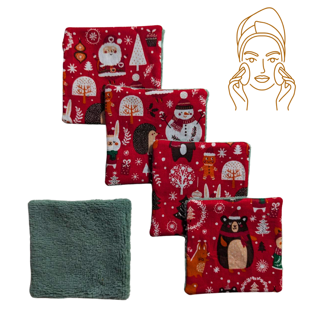 Set 5 Dischetti Struccanti Riutilizzabili Handmade - Natale