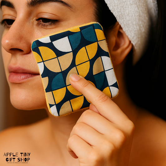 Set 5 Dischetti Struccanti Riutilizzabili Handmade - Retrò Blu