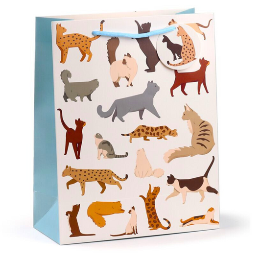 Busta Regalo con Etichetta Gatti - Taglia L