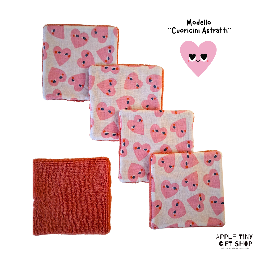 Set 5 Dischetti Struccanti Riutilizzabili Handmade - Cuoricini