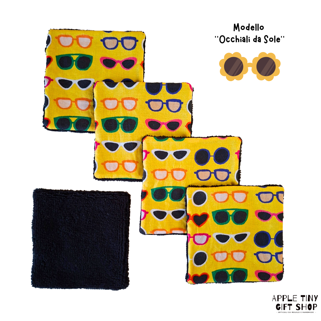 Set 5 Dischetti Struccanti Riutilizzabili Handmade - Occhiali da Sole