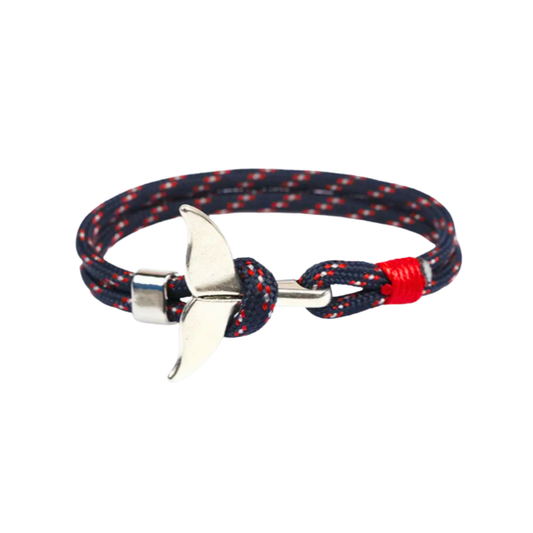 Bracciale Cordoncino Balena - Blu e Rosso