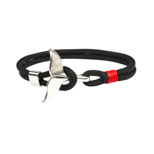 Bracciale Cordoncino Balena - Nero e Rosso