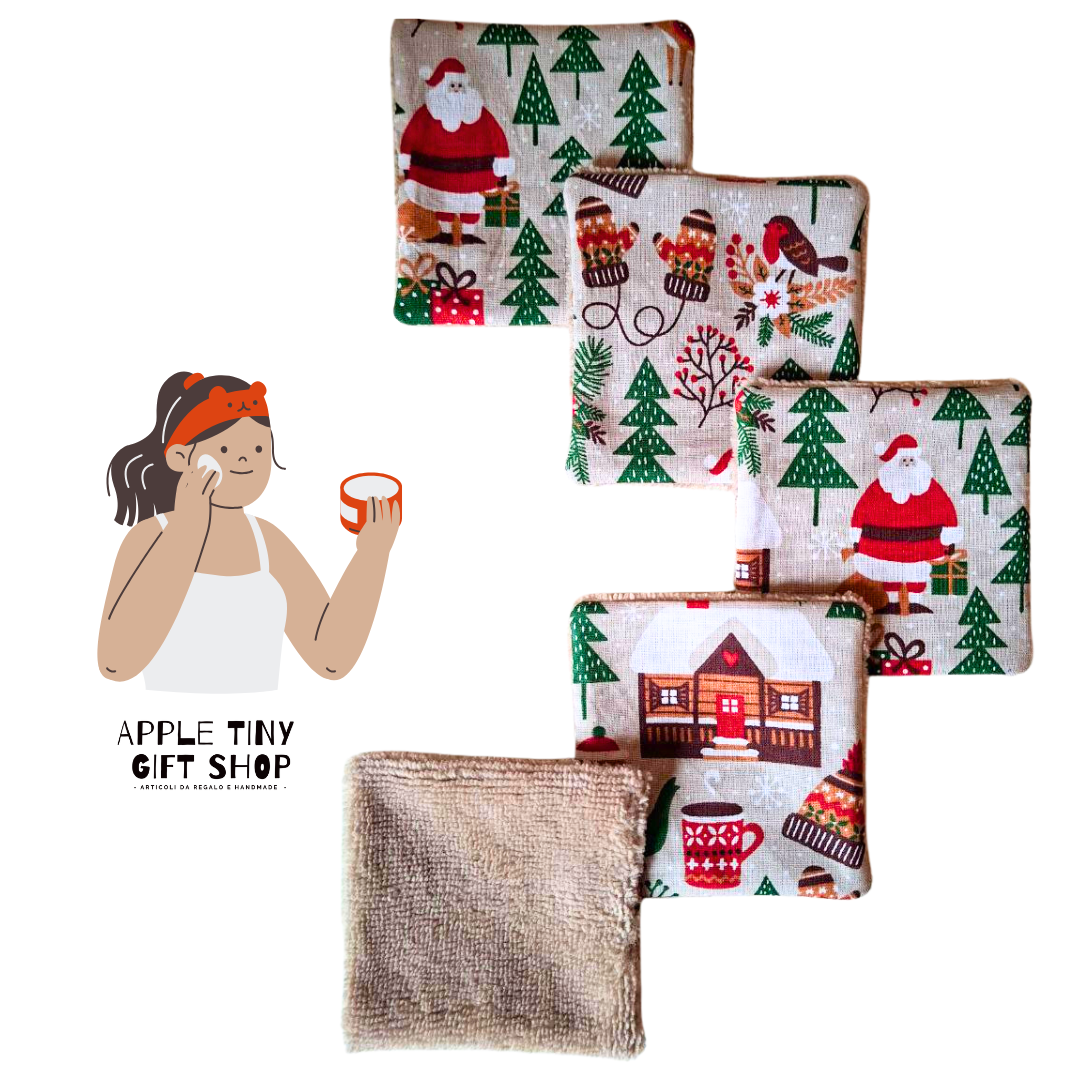 Set 5 Dischetti Struccanti Riutilizzabili Handmade - Cose di Natale