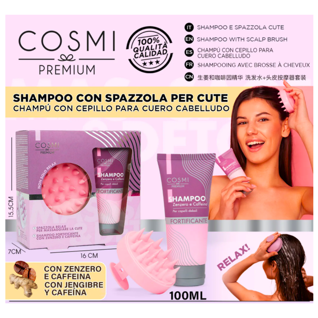 Cosmi Milano - Set Shampoo e Spazzola Massaggiante