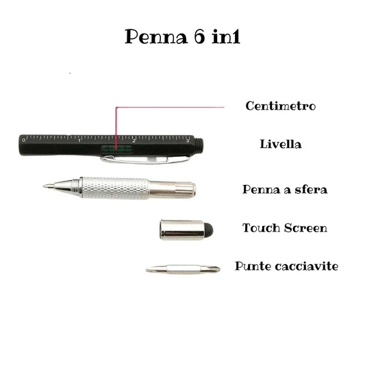 Penna 6 in 1 - Blu