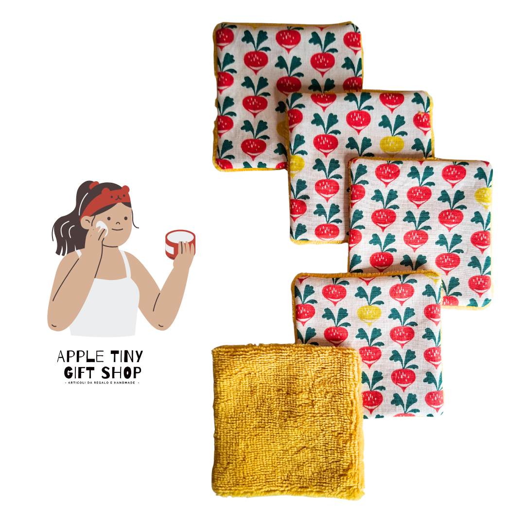 Set 5 Dischetti Struccanti Riutilizzabili Handmade - Rape