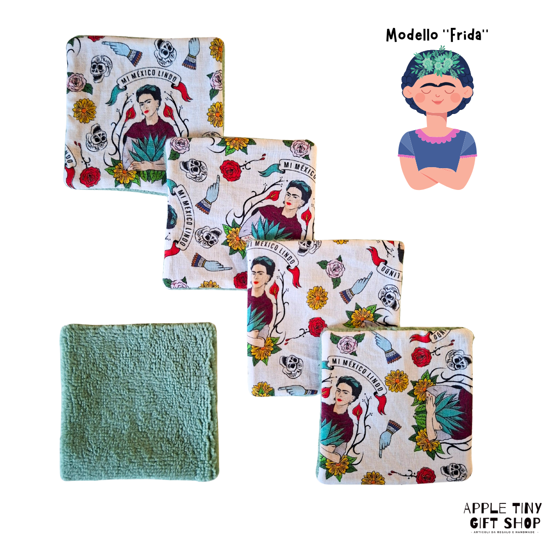 Set 5 Dischetti Struccanti Riutilizzabili Handmade - Frida Verde