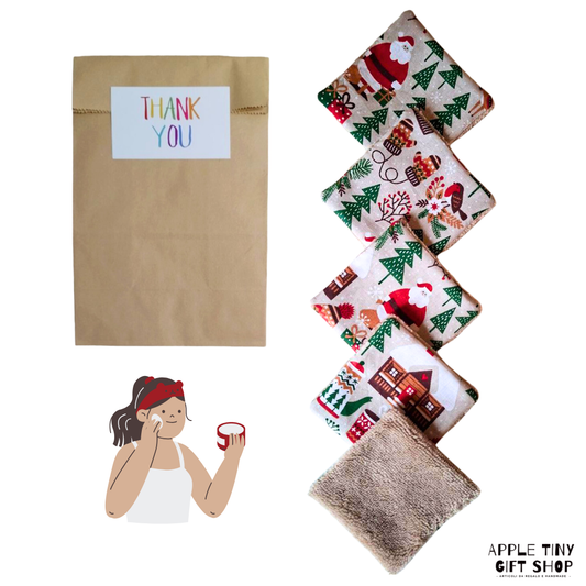 Set 5 Dischetti Struccanti Riutilizzabili Handmade - Cose di Natale