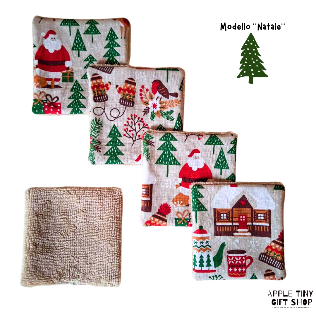 Set 5 Dischetti Struccanti Riutilizzabili Handmade - Cose di Natale