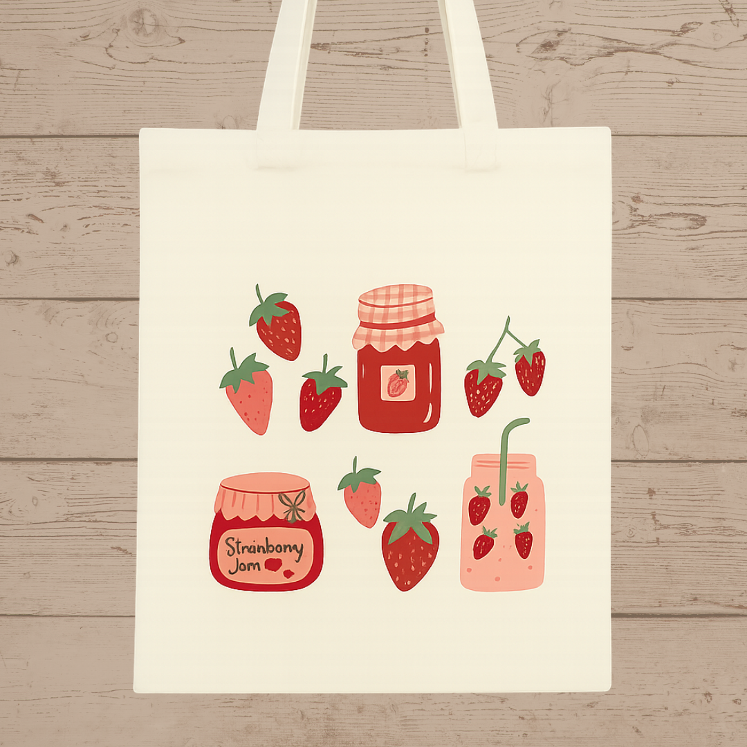 Borsa Shopper Tela - Fragole