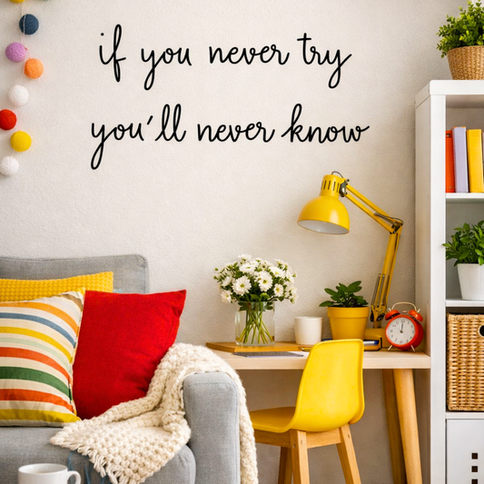 Adesivi Parete - ''If you never try...''