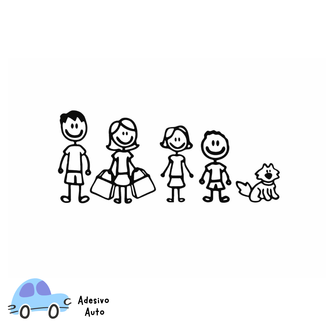 Adesivi Auto Bianco - Famiglia