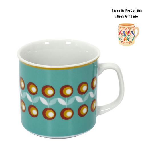 Tazza Porcellana Vintage - Fiore e Pois