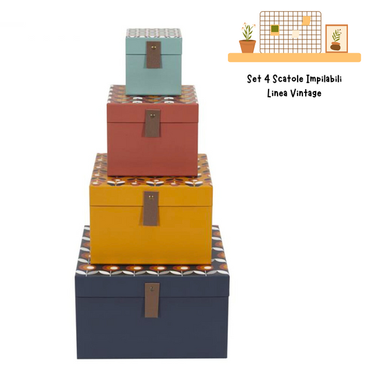 Set di 4 Scatole - Vintage