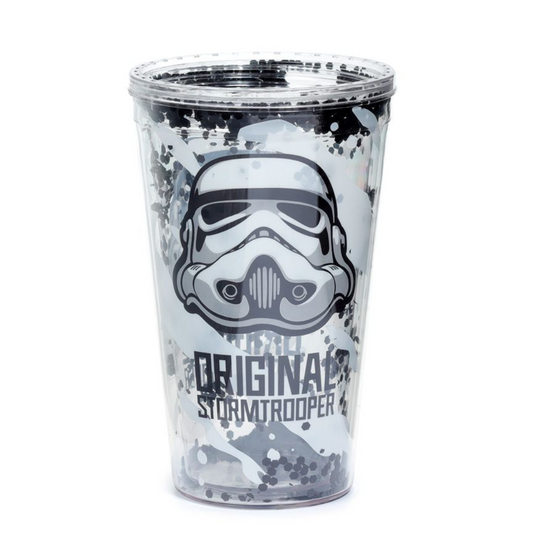 Bicchiere Infrangibile con Tappo e Cannuccia- Stormtrooper