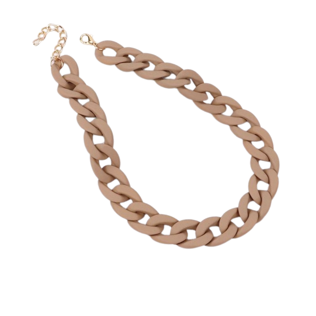 Collana in Resina a Catena - Beige