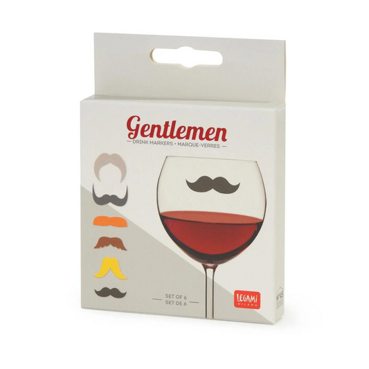 Set di 6 Segnabicchieri - Baffi Gentlemen!