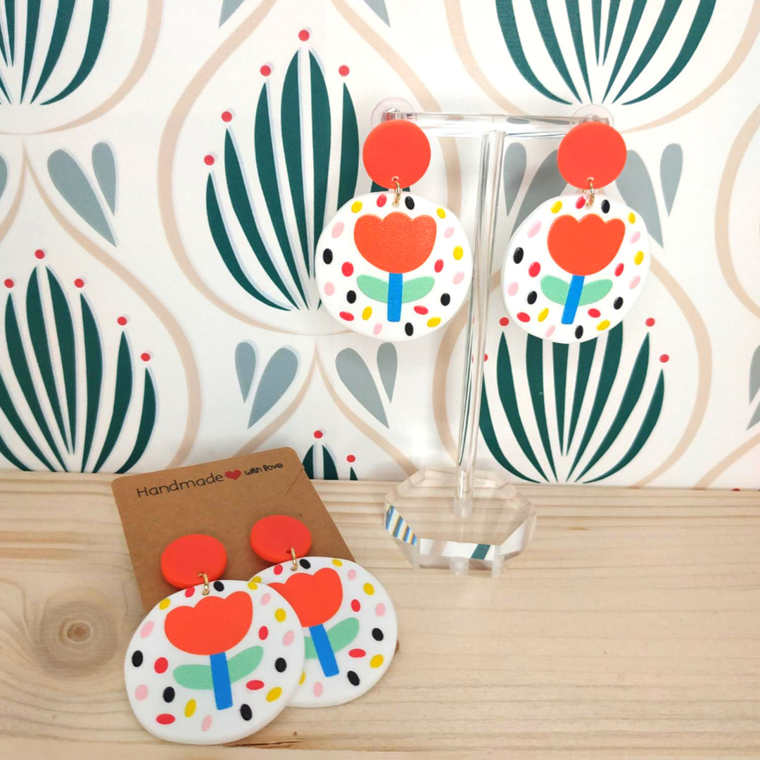 Orecchini in Poliresina - Fiore Vintage
