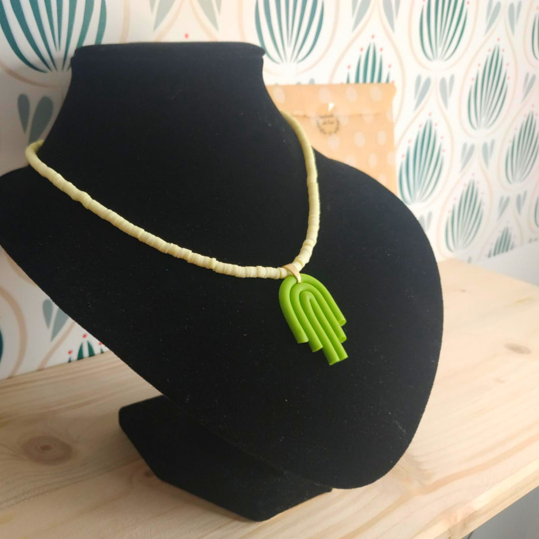 Collana Argilla Polimerica - Giallo/Verde