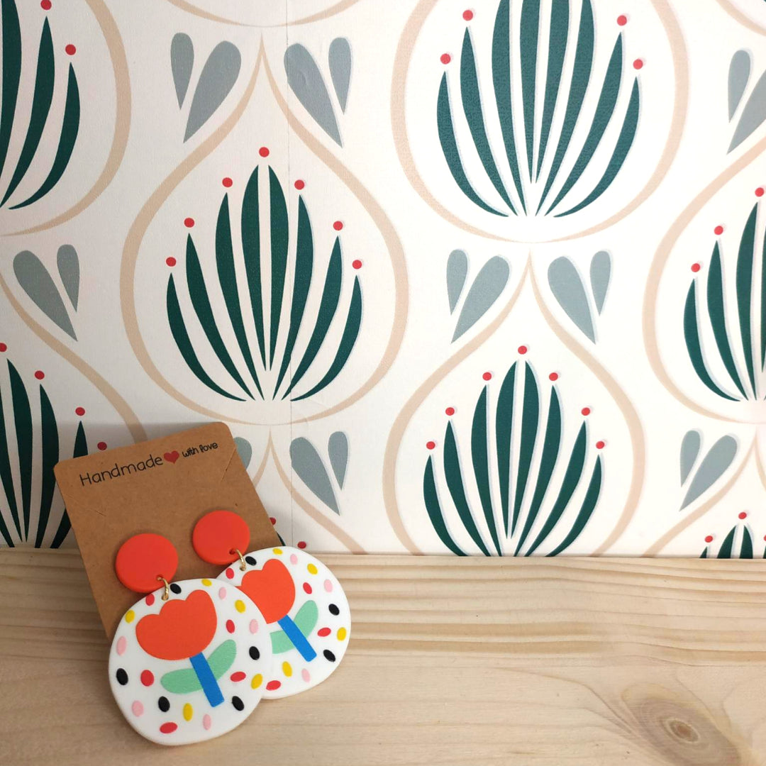 Orecchini in Poliresina - Fiore Vintage