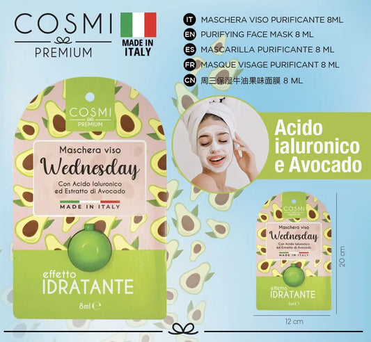 Cosmi Milano Maschera Viso - Idratante con estratto di Avocado