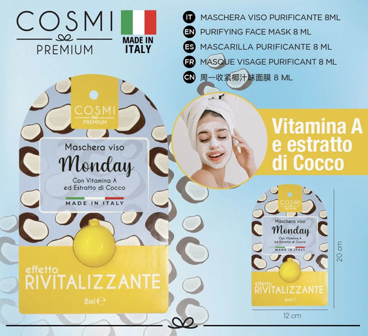 Cosmi Milano Maschera Viso - Rivitalizzante con estratto di Cocco