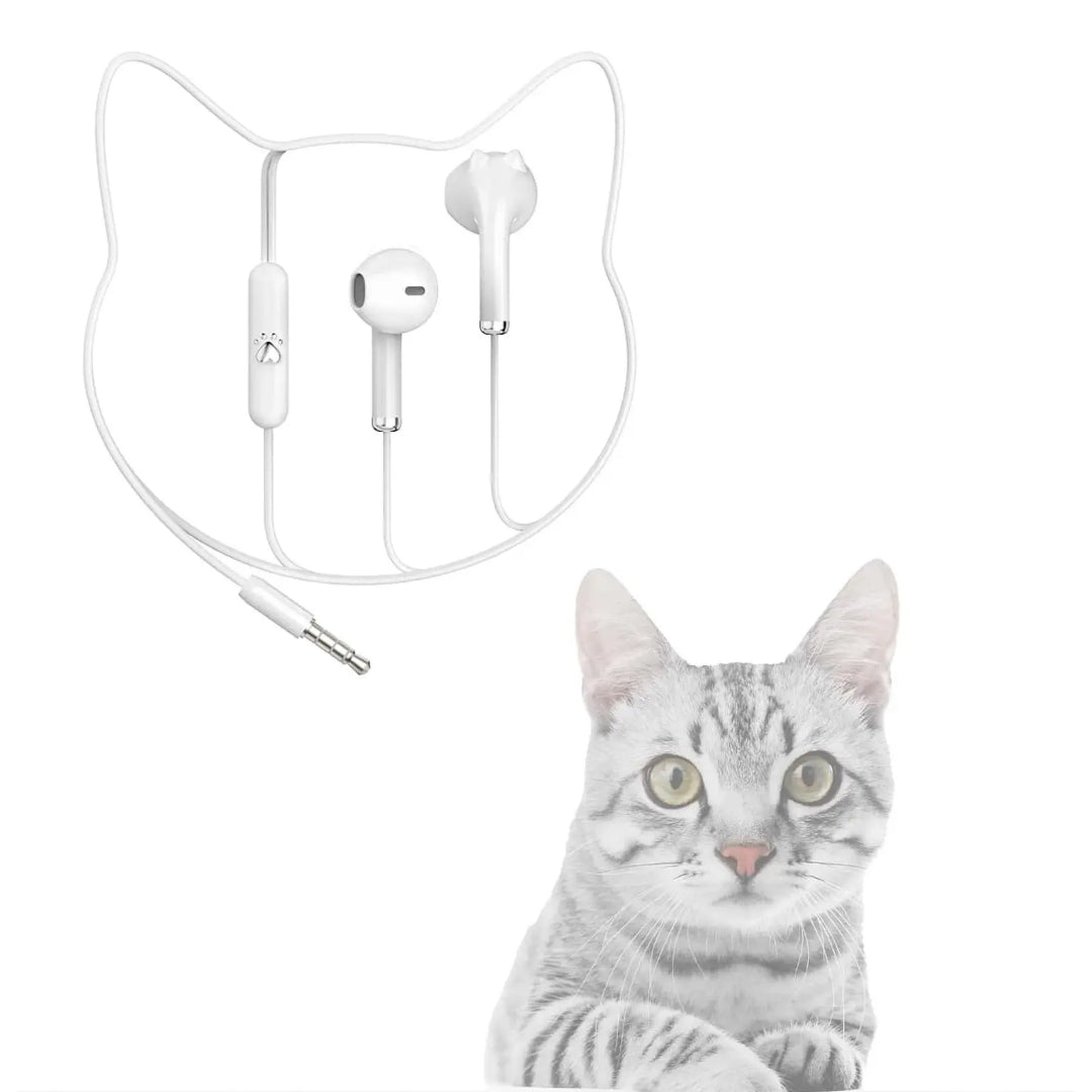 Cuffiette Auricolare - Orecchie Gatto Bianco